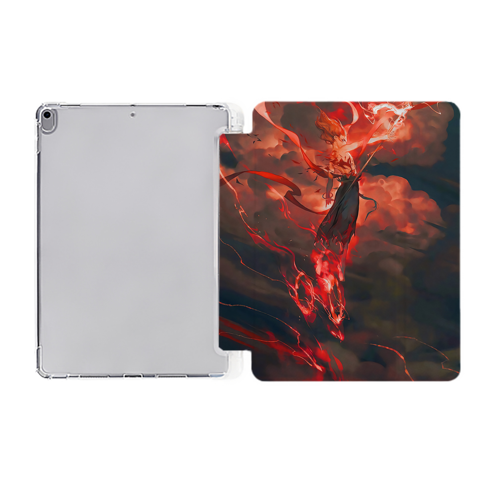 （画像用） Ne Zha 2 ナタ 魔童の大暴れ IPad ケース ペン収納付き 三つ折りスタンド PUレザー×シリコン 対応機種9.5/10.5/10.9インチ